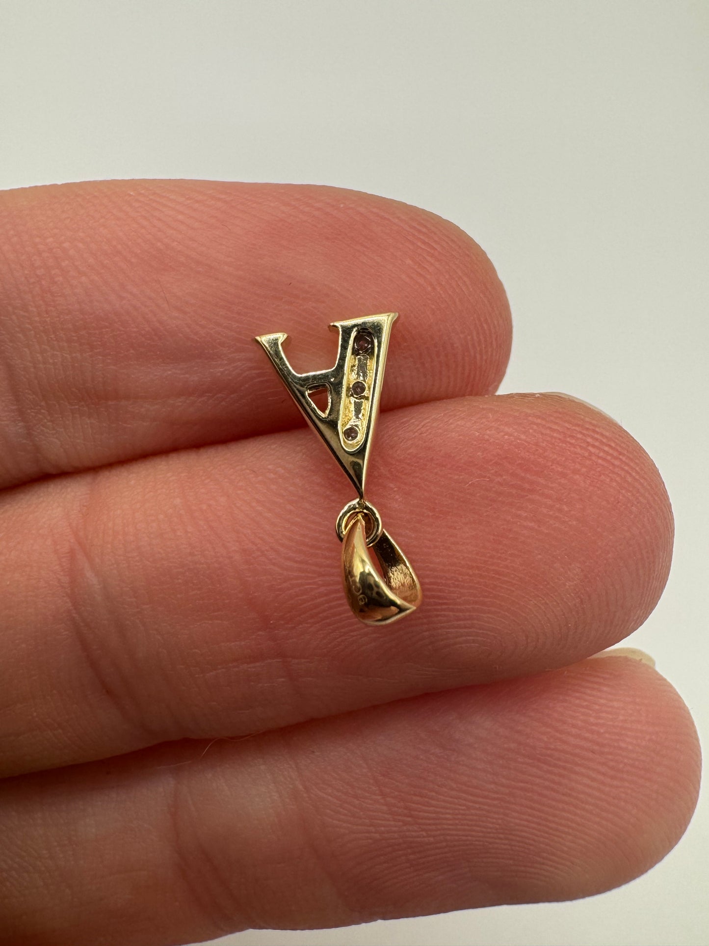 9ct gold diamond initial A pendant