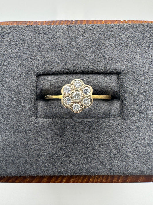 18ct gold diamond cluster ring