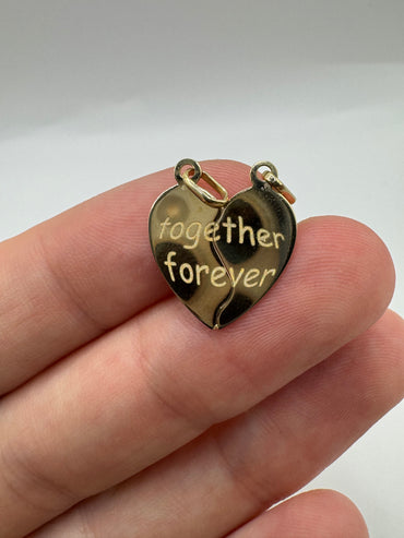 9ct gold “I Love You” split heart pendant