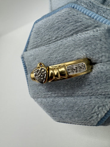 9ct gold diamond claddagh opening ring