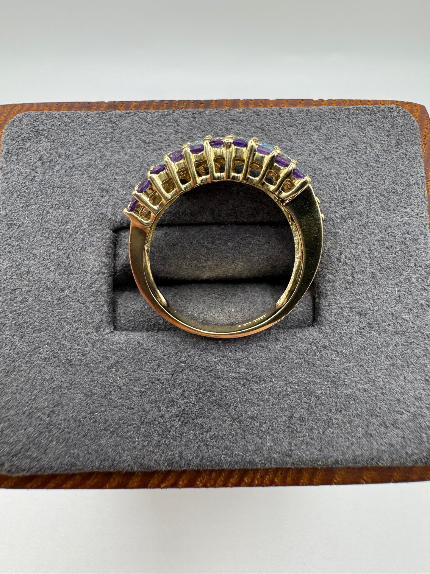 9ct gold multi gem cluster ring