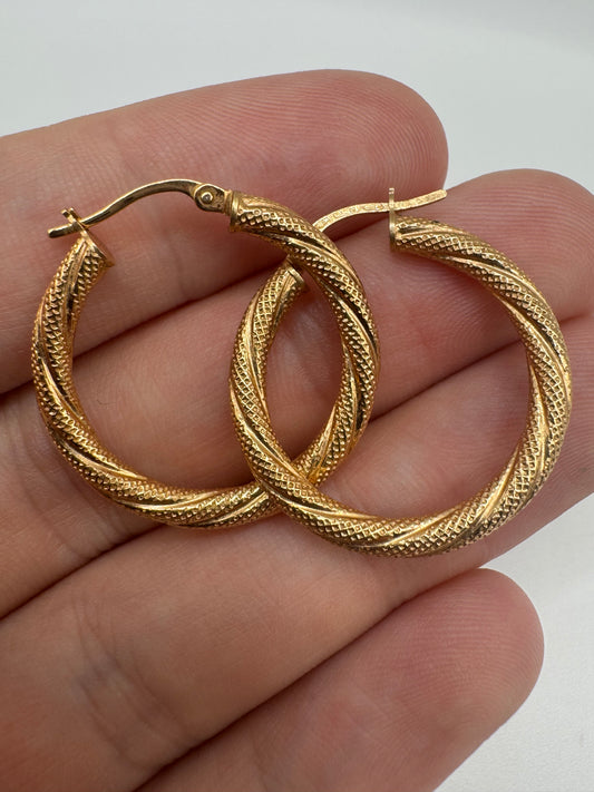 9ct gold creole earrings