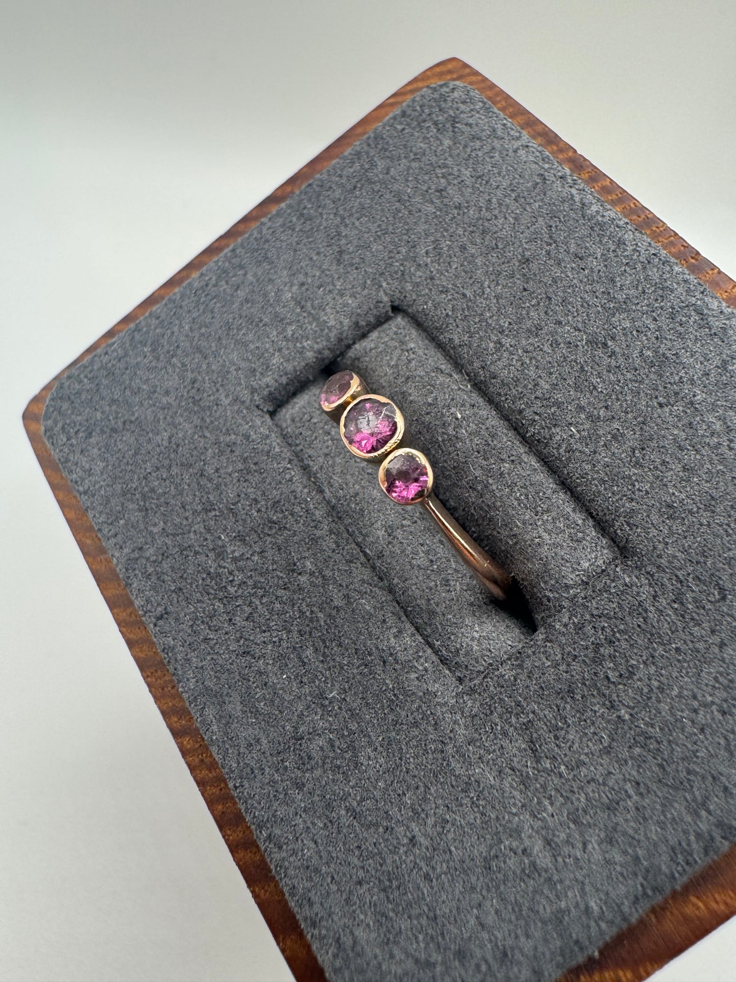 9ct rose gold tourmaline ring
