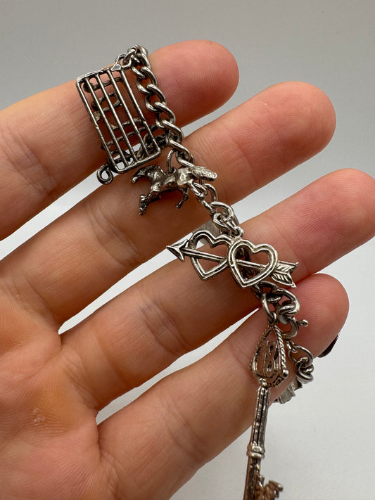 Silver charm bracelet