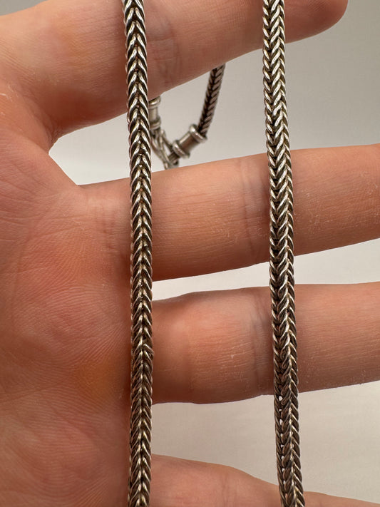 Silver wheat chain with S Clasp