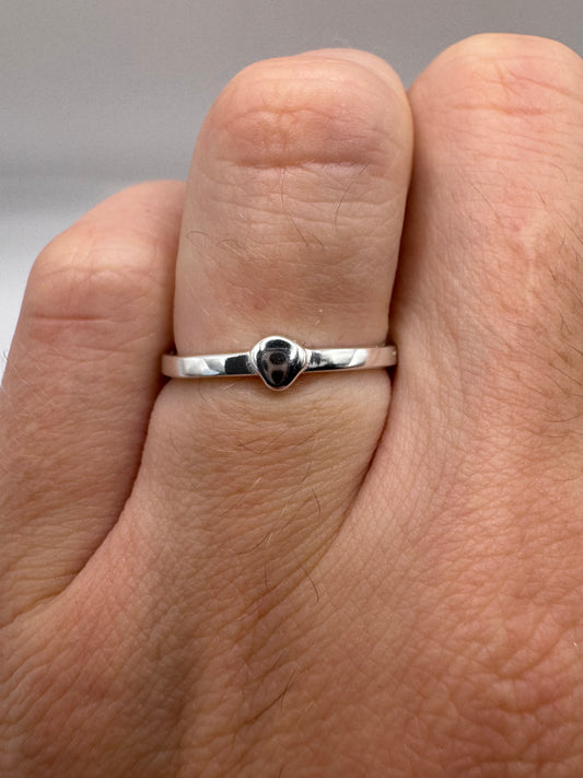 Silver heart ring (7-N1/2)