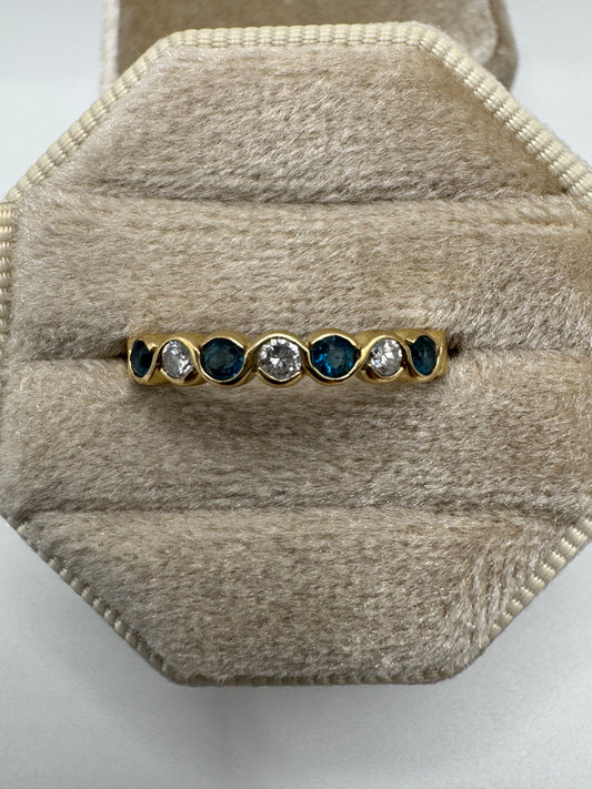 9ct gold topaz and diamond ring