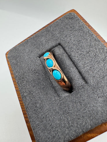 9ct rose gold turquoise ring