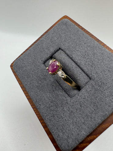 9ct gold ruby and diamond ring