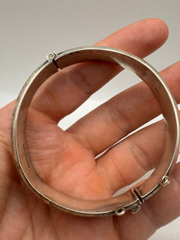 Antique silver patterned bangle