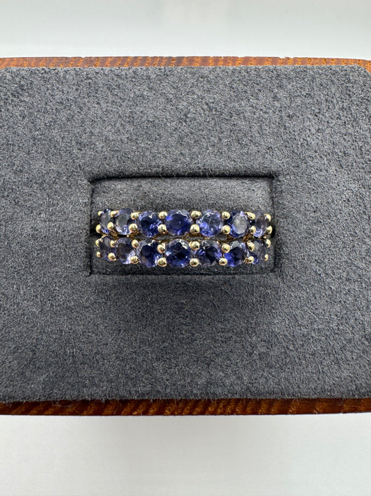 9ct gold iolite cluster ring