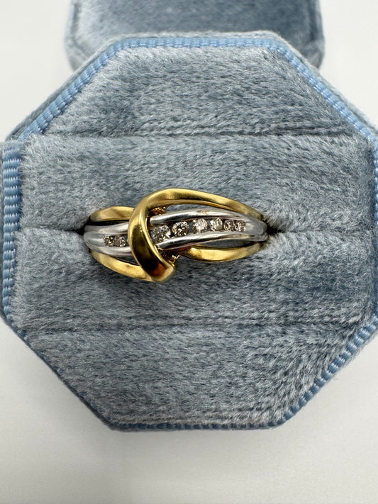 9ct two-tone gold diamond ring