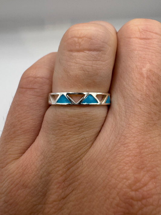 Silver enamelled ring (6.75-N)