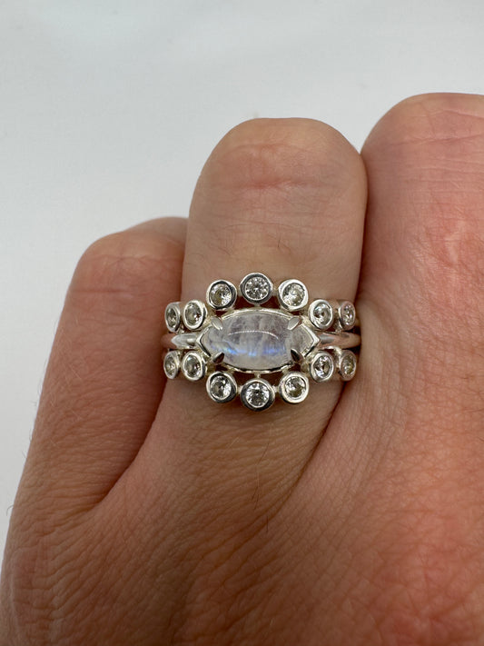 Silver quartz ring