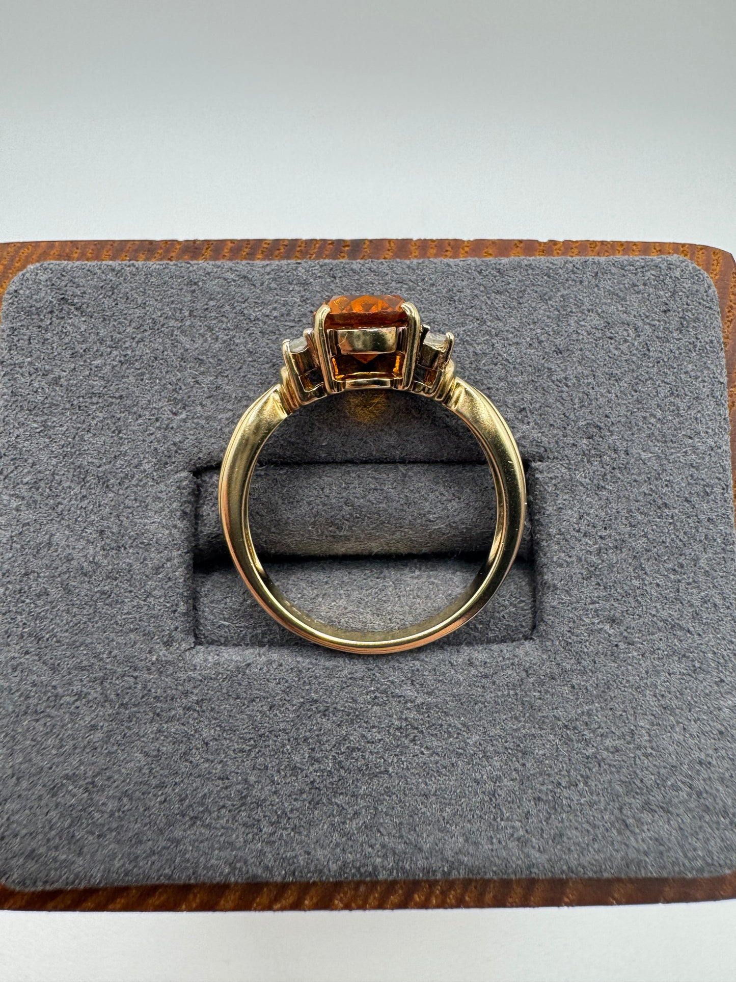 9ct gold citrine and zircon ring
