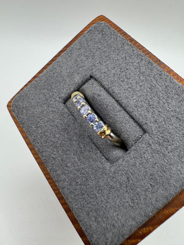 9ct two tone gold tanzanite ring