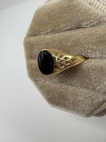 9ct gold onyx signet ring