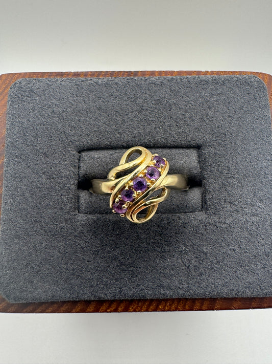 9ct gold amethyst ring