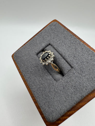 9ct gold sapphire and diamond ring
