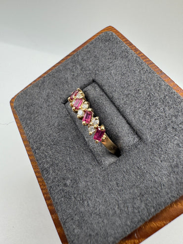 9ct gold ruby and diamond ring