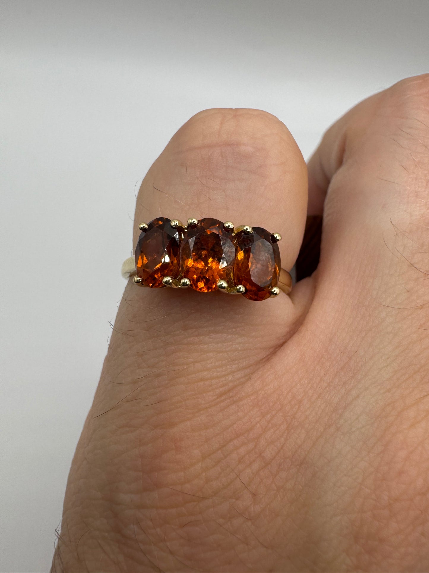 9ct gold orange sapphire ring