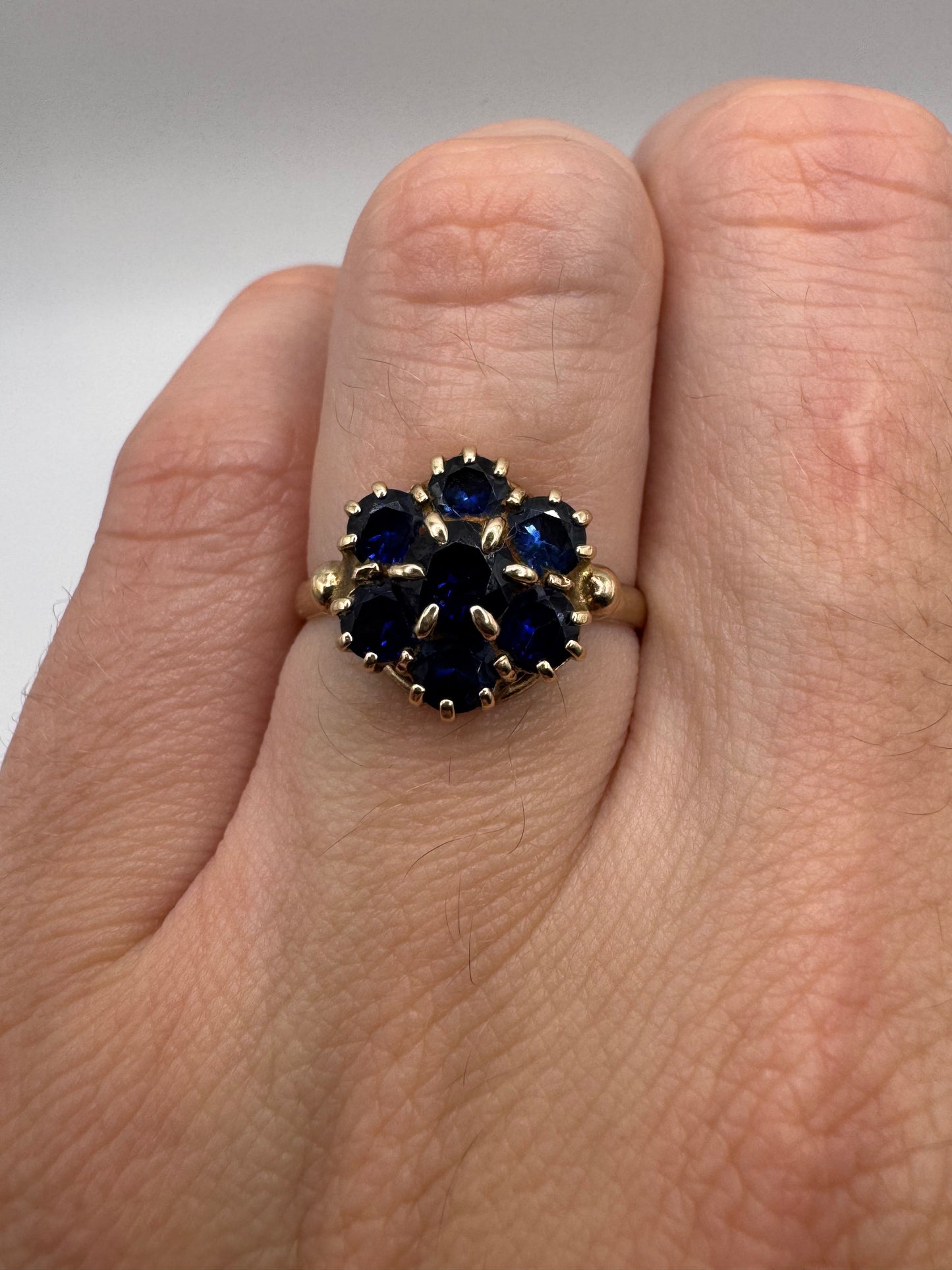 9ct gold kyanite cluster ring