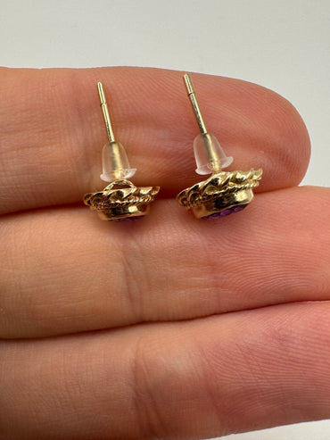 9ct gold amethyst earrings