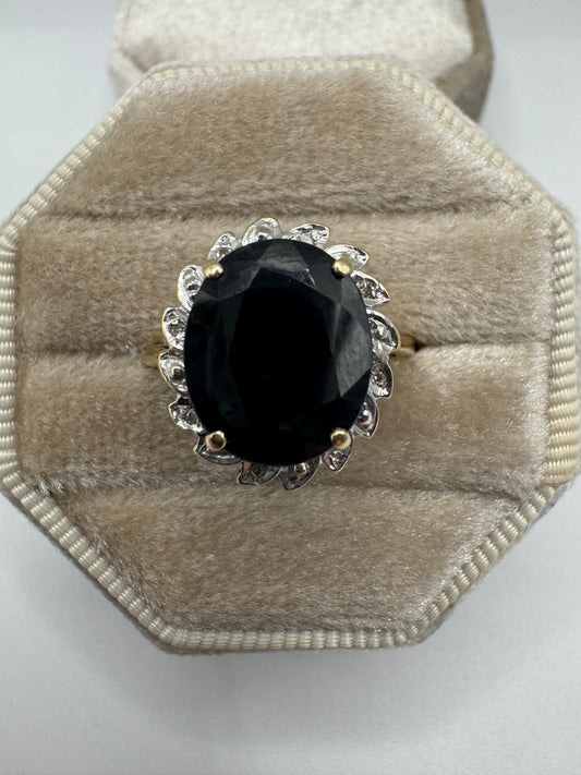 9ct gold sapphire and diamond ring