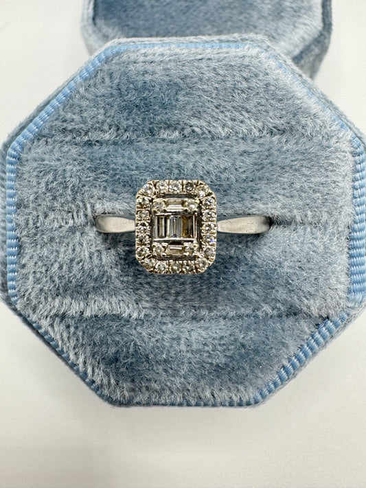 9ct white gold 0.25ct diamond ring