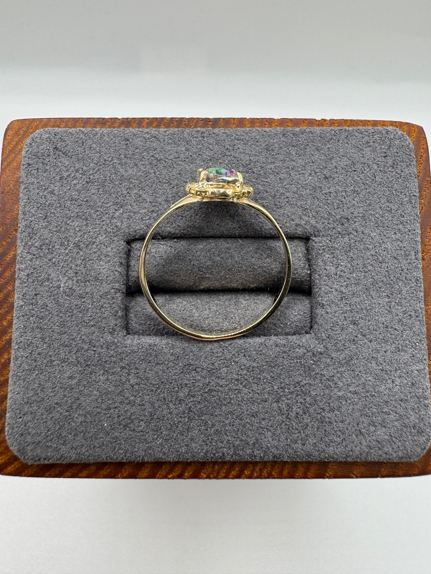 9ct gold mystic topaz ring