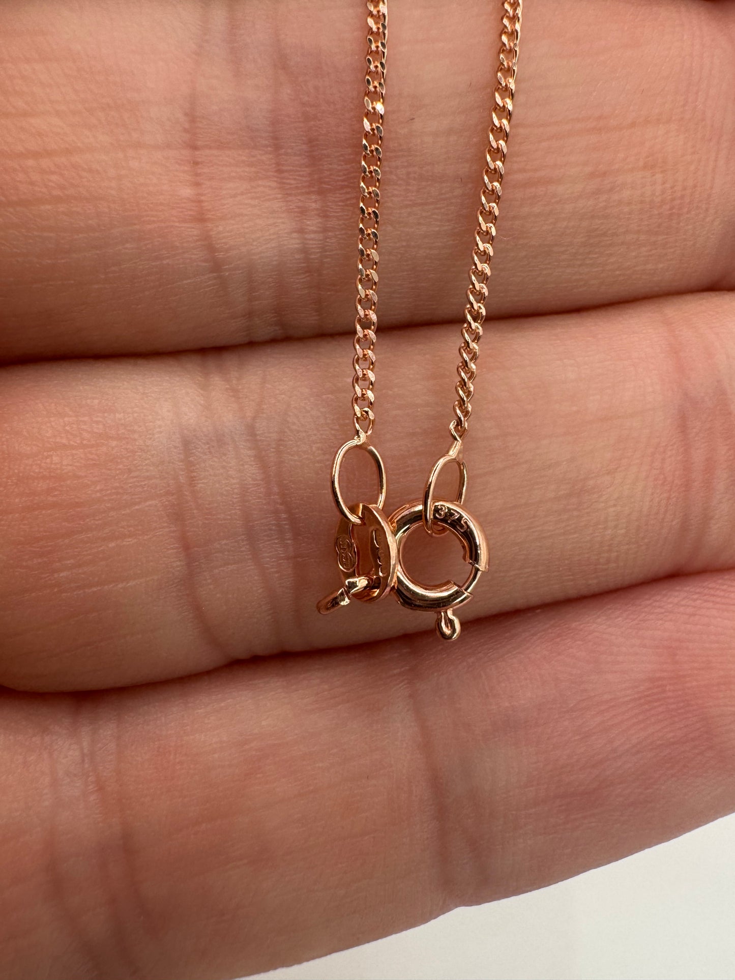 9ct rose gold curb chain 16