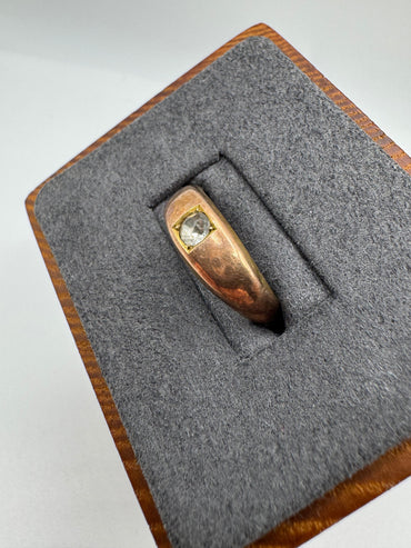 Antique 9ct rose gold paste signet ring
