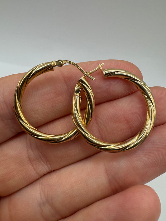 9ct gold creole earrings