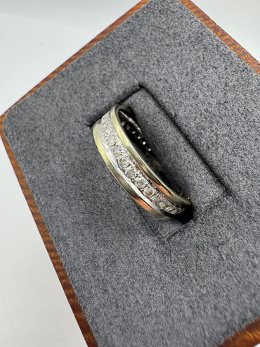 9ct white gold diamond three quarter eternity ring