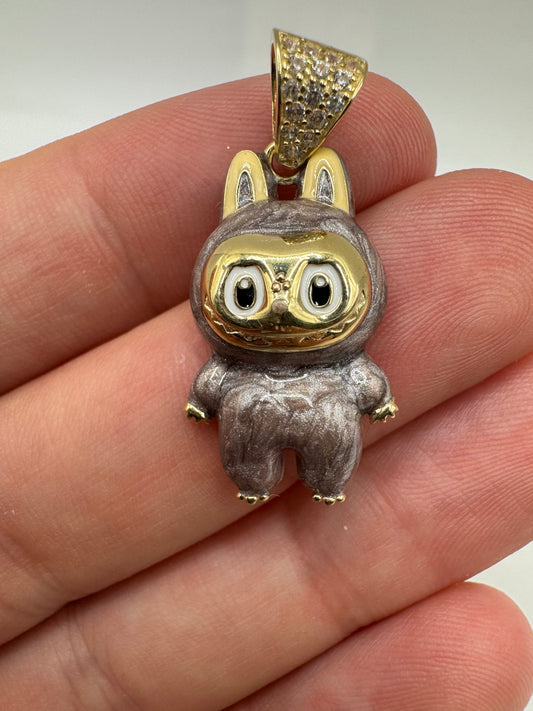9ct gold 25mm enamelled character pendant