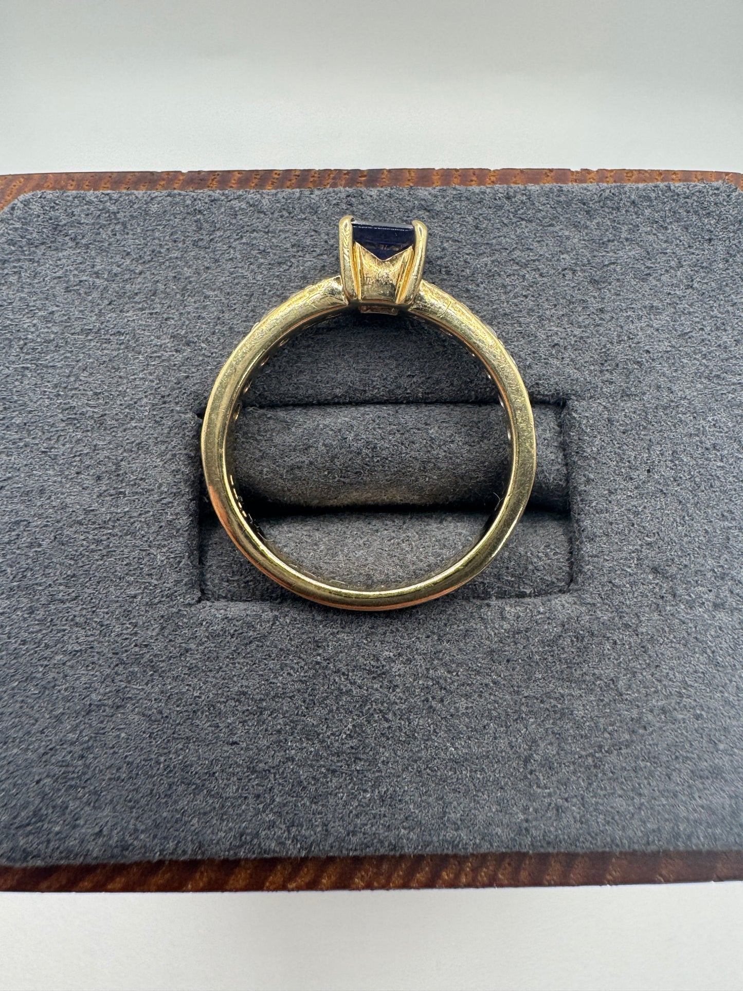 9ct gold tanzanite and zircon ring