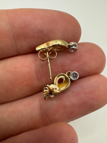 9ct gold diamond earrings