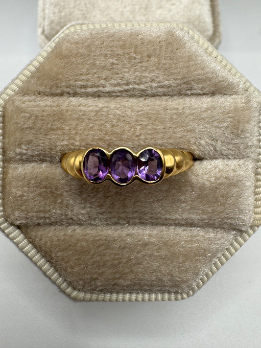 9ct gold amethyst ring