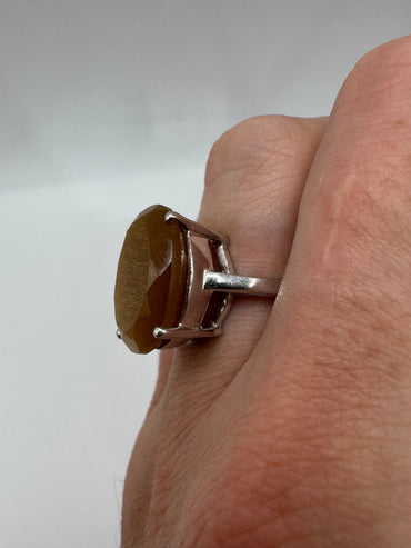 Silver gemstone ring