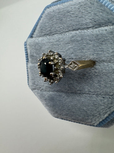 9ct gold sapphire and diamond ring