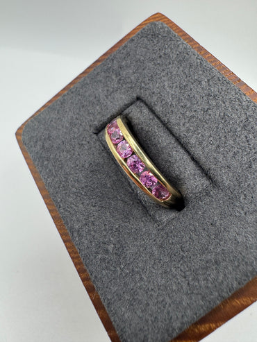 9ct gold pink topaz ring