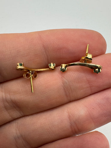 9ct gold emerald earrings