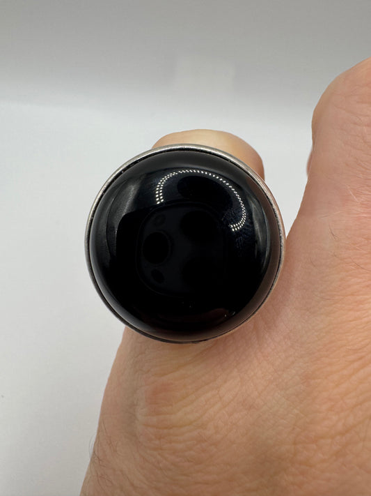 Silver gemstone ring