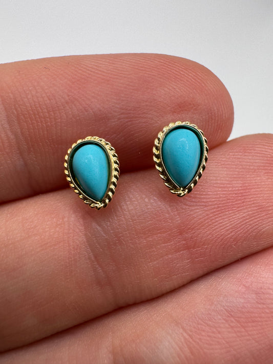 9ct gold turquoise earrings