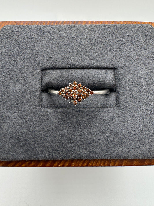 9ct white gold diamond cluster ring