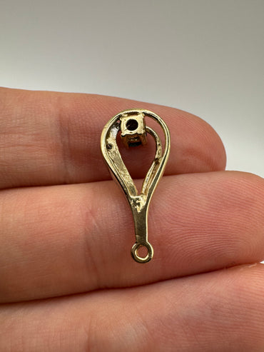 9ct gold sapphire and diamond pendant