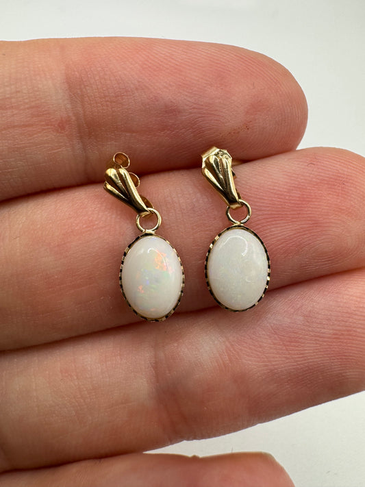 9ct gold opal earrings