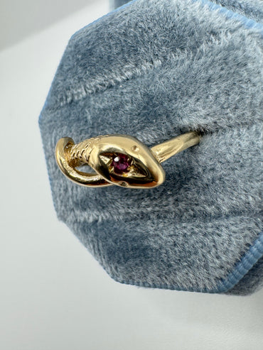 9ct gold ruby snake ring