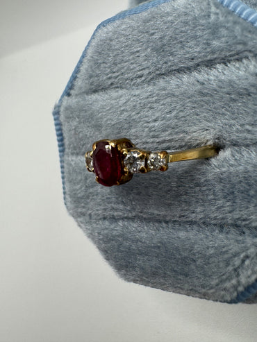 9ct gold ruby and diamond ring