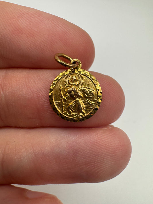 9ct gold st Christopher charm